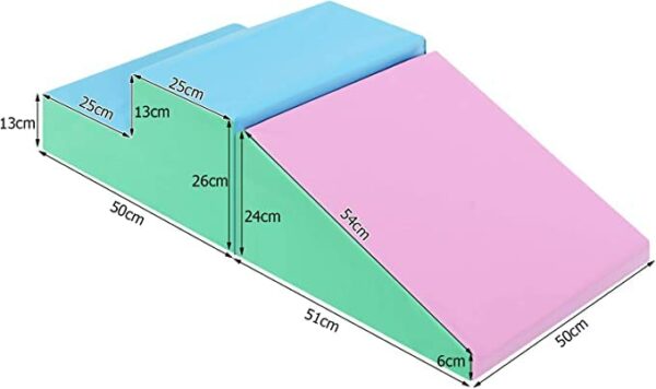 RELAX4LIFE Set di 2 Blocchi in Schiuma per Bambini, Blocchi Grandi e Leggeri da Gioco, Scaletta e Trapezio da Assemblare e per Arrampicarsi, Centro Attività Componibile per Bambini (Rosa) - immagine 8
