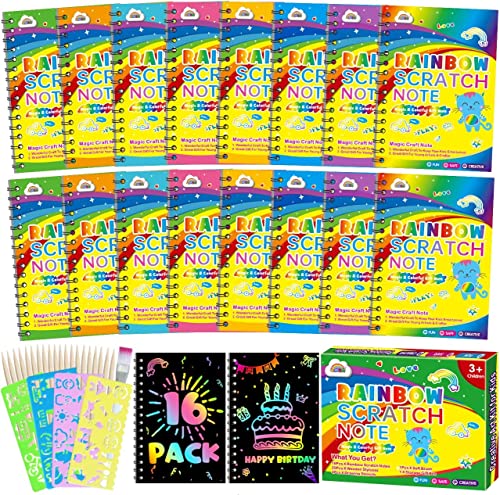 ZMLM Scratch Paper Art-Crafts Notebook: 2 Pezzi Bulk Rainbow Magic Paper  Supplies Giocattoli per Ragazze di 3-10 Anni Bomboniere per Bambini Regali  per Compleanno Halloween Christmas Party Game – Giochi e Prodotti