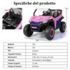 COSTWAY 12V Auto Elettrico per Bambini, Macchina Fuoristrada a 2 Posti, Macchina Elettrica con Luci Suoni, Regalo per Bambini 3-8 Anni, 118x74x71 cm - immagine 7