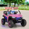 COSTWAY 12V Auto Elettrico per Bambini, Macchina Fuoristrada a 2 Posti, Macchina Elettrica con Luci Suoni, Regalo per Bambini 3-8 Anni, 118x74x71 cm - immagine 10