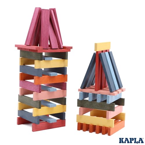 KAPLA Coffret Octocolor 100 Assi Colorate (Rosso, Arancione, Giallo, Verde, Azzurro, Blu Scuro, Rosa, Viola), Giocattolo in Legno, Set da Costruzione, da 2 Anni... - immagine 8