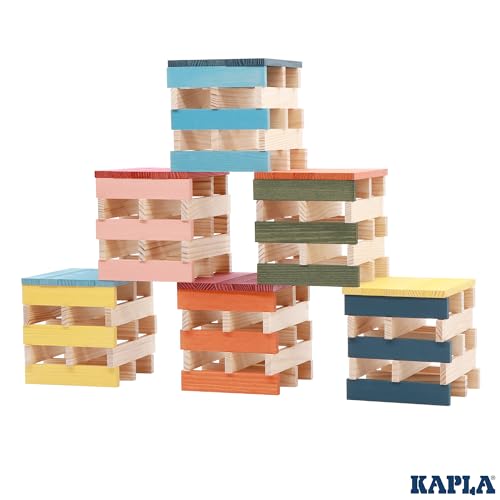 KAPLA Coffret Octocolor 100 Assi Colorate (Rosso, Arancione, Giallo, Verde, Azzurro, Blu Scuro, Rosa, Viola), Giocattolo in Legno, Set da Costruzione, da 2 Anni... - immagine 9
