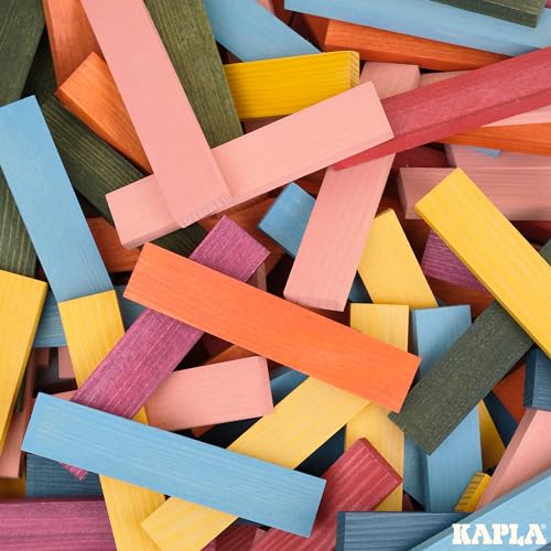 KAPLA Coffret Octocolor 100 Assi Colorate (Rosso, Arancione, Giallo, Verde, Azzurro, Blu Scuro, Rosa, Viola), Giocattolo in Legno, Set da Costruzione, da 2 Anni... - immagine 10
