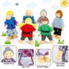 Wisplye Famiglia di Bambole di Legno Set Casa Delle Gioco Famiglia con 7pcs Mini Figure Persone Adorabili Giocattolo per Bambini Ragazzi Finto Accessori Regalo - immagine 5