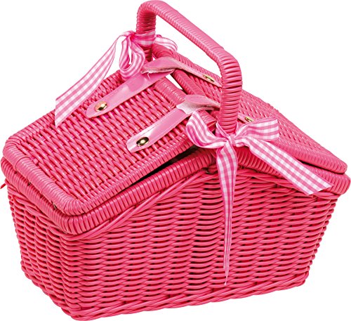 9980 Cestino da picnic Fiori colorati small foot, in legno intrecciato con accessori, set di stoviglie per bambini 20 pz., a partire da 3 anni - immagine 3