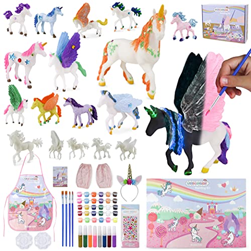 BONNYCO Unicorno Giocattolo Bambina Set Pittura 18 Unicorni Lavoretti  Creativi Bambini Illuminano Al Buio, Giochi Bambina 3 4 5 6 7 8 9 Anni  Regalo Bambina Compleanno Natale