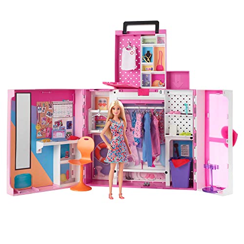 Barbie- Armadio dei Sogni Playset con bambola bionda, largo più di 60cm,  30+outfit e accessori, Giocattolo per Bambini 3+Anni,HGX57 - Giochi e  Prodotti per l'Età Evolutiva