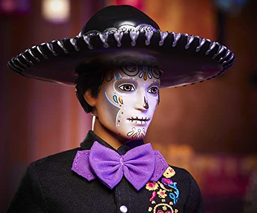Barbie Bambola Ken Dia de Muertos con Vestiti e Dettagli Realistici, da Collezione, Giocattolo per Bambini 6+ Anni, GXL26 - immagine 5