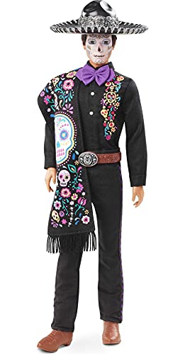 Barbie Bambola Ken Dia de Muertos con Vestiti e Dettagli Realistici, da Collezione, Giocattolo per Bambini 6+ Anni, GXL26