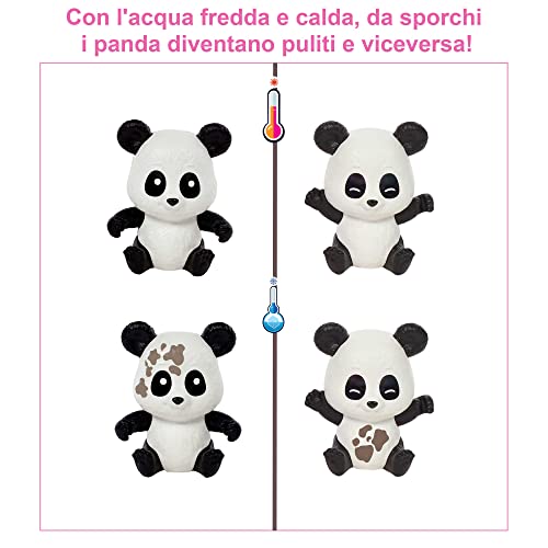 Barbie - Barbie Centro Veterinario dei Panda Playset con bambola e accessori, 2 panda con trasformazione cambia colore e 20+ pezzi, giocattolo per bambini 3+ Anni, HKT77 - immagine 4