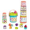 Battat – Stapelturm und Formensortierspiel 2-TLG. Set – Motorik und Lernspielzeug für Kinder ab 1 Jahr mit Buchstaben, Zahlen und Formen