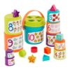 Battat – Stapelturm und Formensortierspiel 2-TLG. Set – Motorik und Lernspielzeug für Kinder ab 1 Jahr mit Buchstaben, Zahlen und Formen - immagine 7