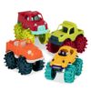 Battat - Mini Monster Trucks – Set di 6 mini camion per bambini in borsa di stoccaggio per 2 anni in su - immagine 4