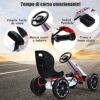 COSTWAY Gokart a Pedali per Bambini, Macchina Cavalcabile, Sedile Regolabile, Freno a Mano, 3-8 Anni - immagine 4