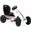 COSTWAY Gokart a Pedali per Bambini, Macchina Cavalcabile, Sedile Regolabile, Freno a Mano, 3-8 Anni