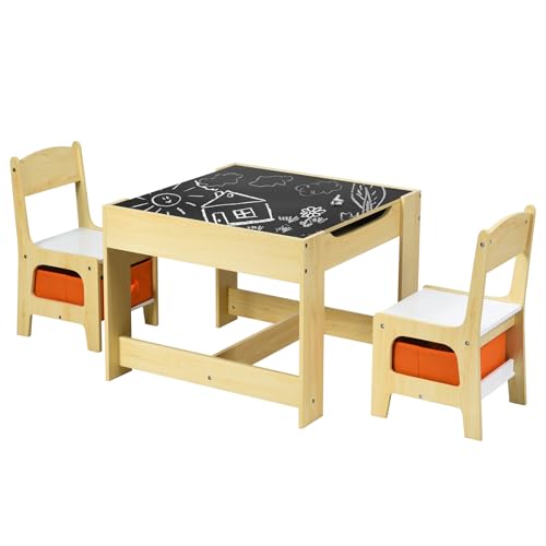 Set tavolo con 2 sedie per bambini in legno per le scuole