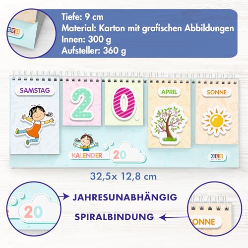 Calendario per bambini in tedesco | Impara Giorni, Mesi, Stagioni e Meteo dell'Anno | Con Schede Combinabili | Da 3 Anni | Impara Il Calendario Giocando - immagine 4