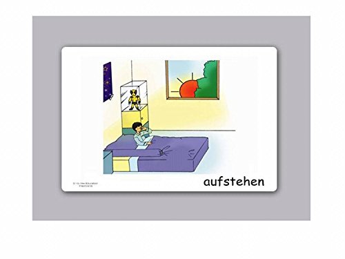 Carte illlustrate educativi Ordine del Giorno - Flashcard Lingua Tedesco - Bildkarten Tagesablauf - immagine 5