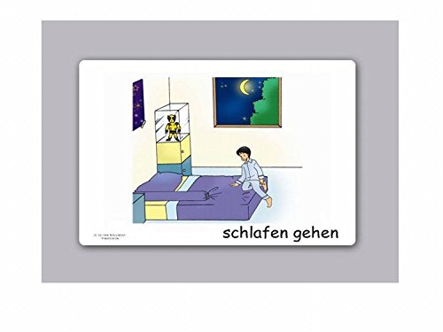 Carte illlustrate educativi Ordine del Giorno - Flashcard Lingua Tedesco - Bildkarten Tagesablauf - immagine 6