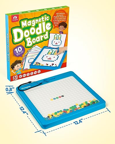 Coogam Magnetic Drawing Board Large Magnet Doodle Board with Pen and Dot Beads, Color Shape Pattern Art Pad, Montessori Educational Traveling Toy Gift for 3 4 5 6 Years Old Toddlers - immagine 8