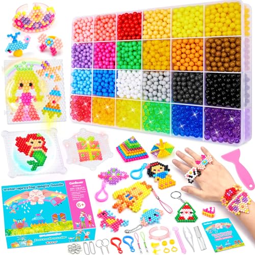 Fai da Te Perline per Bambini 4000 Pezzo 24 Colori Acqua appiccicosa  Perline Artigianali Set Compleanno di Natale – Giochi e Prodotti per l'Età  Evolutiva