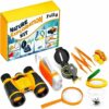 Felly Binocolo Bambini, Giochi Bambini 4 5 6 + Anni, Giocattoli per Avventurose Esplorazioni della Natura per Bambino, Avventure all’Aperto per Bambino, Fischio, Lente d'Ingrandimento, Bussola