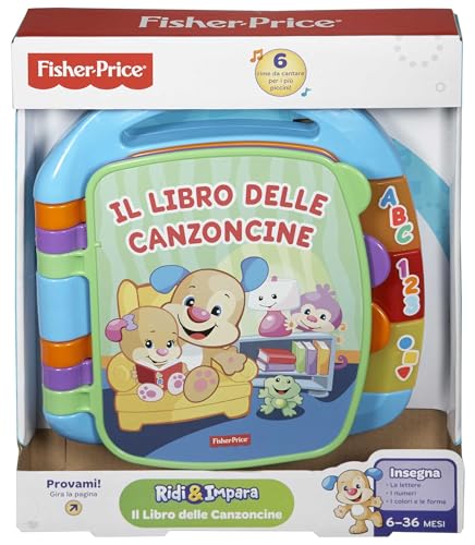 Fisher-Price- Il Libro delle Canzoncine Ridi e Impara, Libricino con  Filastrocche che Incoraggiano il Bambino a Girare le Pagine e Cantare,  Giocattolo per Bambini 6+mesi, CDH49 - Giochi e Prodotti per l'Età