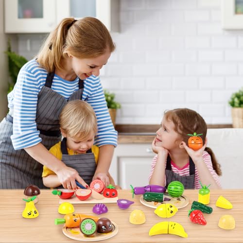 GAGAKU Gioco in legno Cibo Set di Giocattoli di Taglio per Bambini Giocattoli Da Cucina Giocattoli Bambino Accessori Da Cucina 12PCS - immagine 6