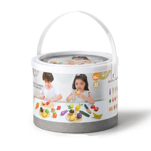 GAGAKU Gioco in legno Cibo Set di Giocattoli di Taglio per Bambini Giocattoli Da Cucina Giocattoli Bambino Accessori Da Cucina 12PCS - immagine 9