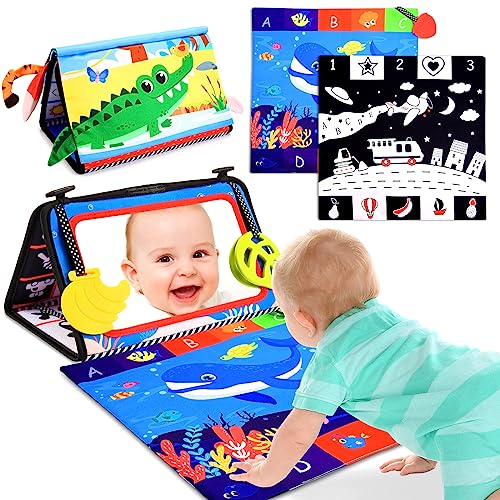 HappyKidsClub Specchio Montessori Neonati con Libri di Stoffa, Giochi  Sensoriali per Neonati - Regalo per Prima Infanzia - Giochi e Prodotti per  l'Età Evolutiva
