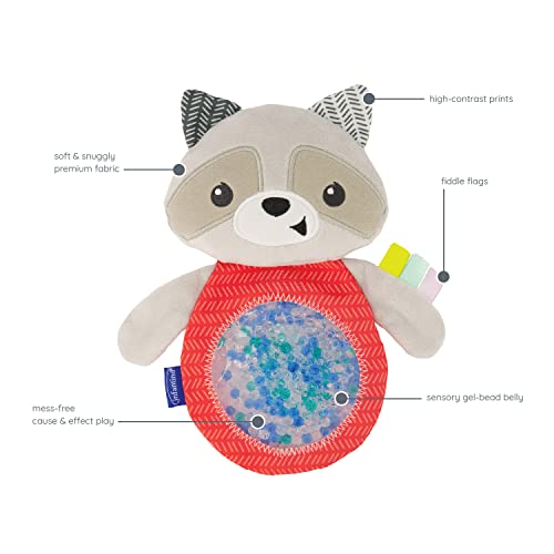 Infantino- Seek & Squish Sensory Pal-Raccoon Amico sensoriale, Multicolore, 315083 - immagine 3