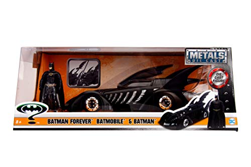Jada Toys - Modellino della Batmobile Altamente Dettagliato in Scala 1:24 con Statuetta Batman, Cabina e Porte Possono Essere Aperte, con Ruota Libera - immagine 8