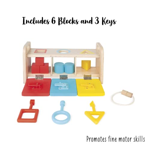 Janod - Essentiel - La Scatola Portachiavi - Gioco Educativo in Legno per La Prima Infanzia 2-In-1 - Apprendimento di Forme e Colori e della Motricità Fine - Pittura Ad Acqua - Da 18 Mesi, J05065 - immagine 5