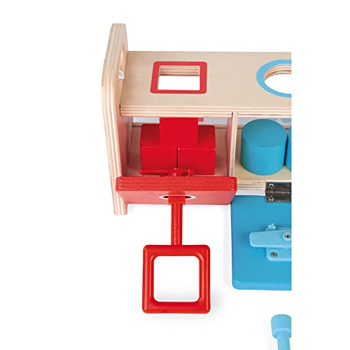 Janod - Essentiel - La Scatola Portachiavi - Gioco Educativo in Legno per La Prima Infanzia 2-In-1 - Apprendimento di Forme e Colori e della Motricità Fine - Pittura Ad Acqua - Da 18 Mesi, J05065 - immagine 6