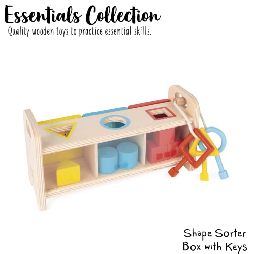 Janod - Essentiel - La Scatola Portachiavi - Gioco Educativo in Legno per La Prima Infanzia 2-In-1 - Apprendimento di Forme e Colori e della Motricità Fine - Pittura Ad Acqua - Da 18 Mesi, J05065 - immagine 7