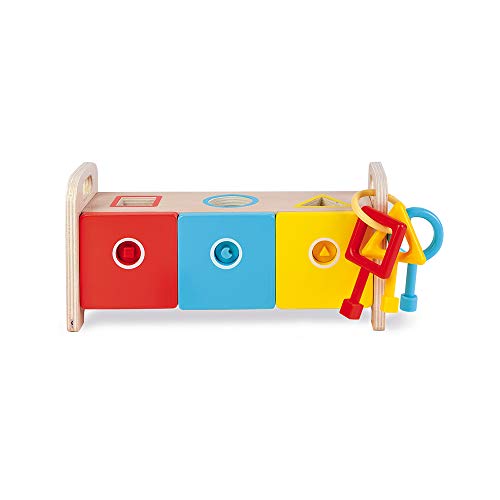 Janod - Essentiel - La Scatola Portachiavi - Gioco Educativo in Legno per La Prima Infanzia 2-In-1 - Apprendimento di Forme e Colori e della Motricità Fine - Pittura Ad Acqua - Da 18 Mesi, J05065 - immagine 9