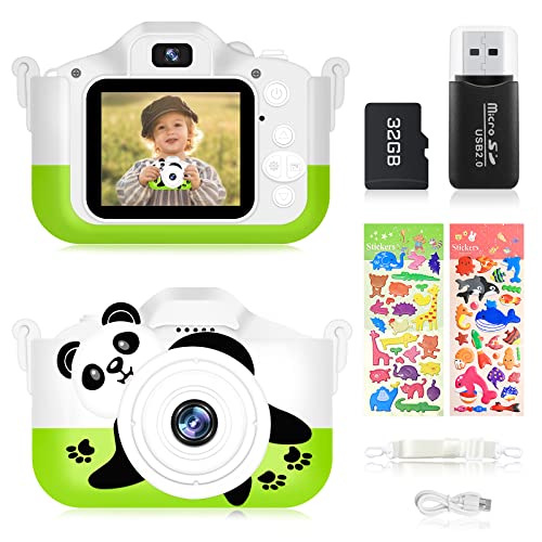 Jirmerp Macchina fotografica per bambini, 2,4 pollici, fotocamera per  bambini 1080P HD Mini fotocamera per bambini con 32G SD Card Adesivi per  album regalo giocattolo – Giochi e Prodotti per l'Età Evolutiva