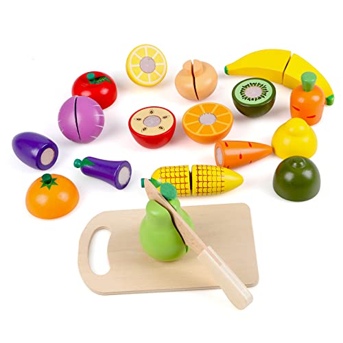 KABENFIS Gioco di Legno per Tagliare il Cibo Set di Frutta e Verdura  Giocattolo Giochi di Finta Set di Cibo per Bambini Ragazzi Ragazze – Giochi  e Prodotti per l'Età Evolutiva