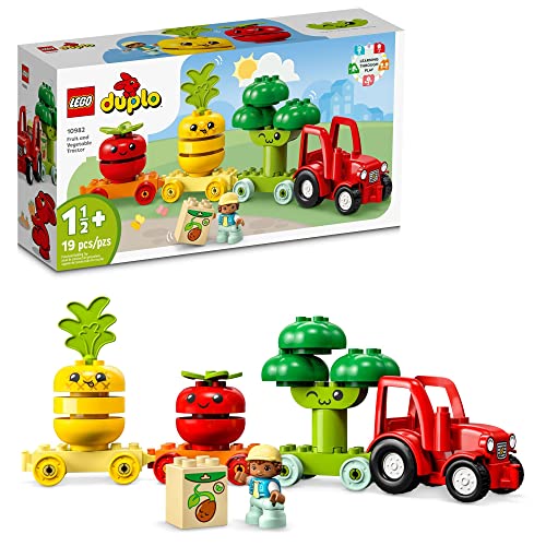 LEGO DUPLO My First 10982 – Giocattolo per trattori per frutta e verdura,  impilabili e colorati per neonati e bambini di età compresa tra 1 ,5 e 3  anni, set educativo per