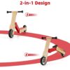 LIFEZEAL Monopattino di equilibrio 2 in 1 Draisienne in legno per bambini con capacità di carico di 50 kg, scooter per bambini 3+anni, maniglia a 135° e ruote antiscivolo - immagine 4
