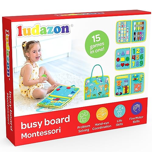 LUDAZON® Busy Board Montessori 1 2 3 4 Anni, Giochi da Viaggio, Libri  Sensoriali, Valigetta Montessoriana, Giochi Montessoriani per Bambini e  Bambine, Busy Book, Pannello Sensoriale, Guarda Il Video – Giochi e