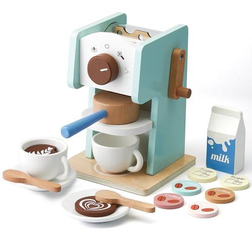 Macchina da caffè giocattolo per bambini con macinino, 15 pezzi in legno,  giocattoli in legno, accessori da cucina regalo per ragazzi e ragazze –  Giochi e Prodotti per l'Età Evolutiva