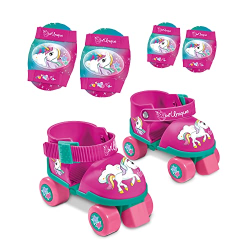 Mondo- Roller Skate Toys-Pattini a rotelle Regolabili Unicorn per Bambini-Taglia dal 22 al 29-Set Completo di Borsa Trasparente, gomitiere e Ginocchiere, 28511, Colore Rosa - immagine 3