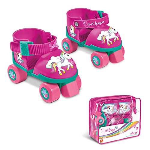 Mondo- Roller Skate Toys-Pattini a rotelle Regolabili Unicorn per Bambini-Taglia dal 22 al 29-Set Completo di Borsa Trasparente, gomitiere e Ginocchiere, 28511, Colore Rosa