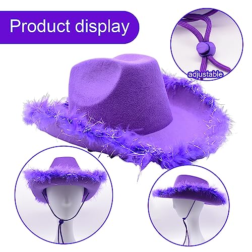 BSNRDX Boa di Piume Colorate Cowgirl Occhiali da Sole a Forma di Cuore Boa di Piume Colorate donneboa di Piume da 2 m per Feste Stile Hippie Stile retrò per Adulti per Donne Costume Accessori - immagine 4
