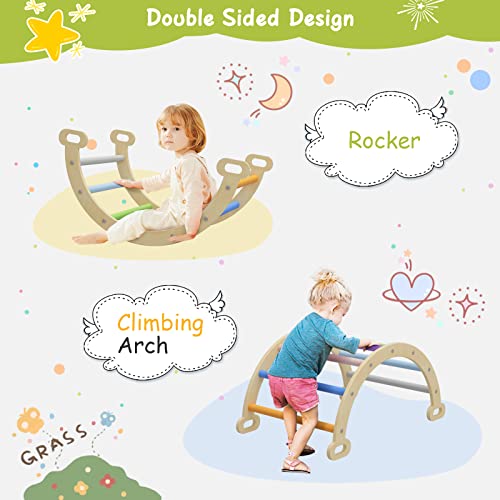 BanaSuper Colorato Arrampicatore Triangolare con Rampa Set di Scale Triangolari in Legno per Bambini Giocattoli Montessori per Arrampicarsi Palestra da Interni per Bambini - immagine 7