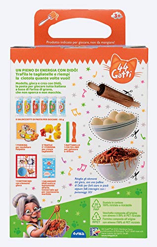 DIDO'- Giocacrea Tagliatelle 44 Gatti Cats Pasta Modellabile, Colore Assortiti, 360900 - immagine 4