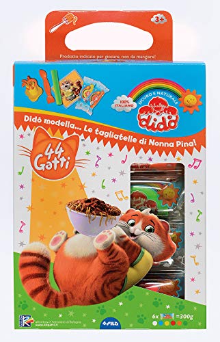 DIDO'- Giocacrea Tagliatelle 44 Gatti Cats Pasta Modellabile, Colore Assortiti, 360900