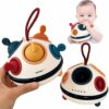 Felly Gioco Montessori 6-12 Mesi, Giochi Sensoriali per Neonati,Giocattolo attività in Silicone con Coulisse, Giocattoli da Viaggio per Neonati, Giocattolo Educativo per Ragazzo Ragazza 1 Anno