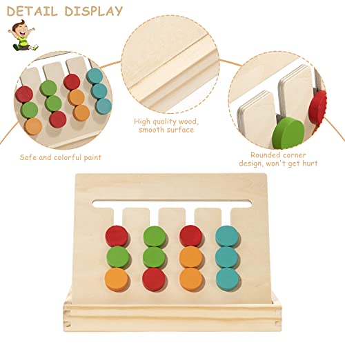 Giocattoli Montessori in Legno, Bambini 3 4 5 Anni Giochi da Tavolo Giochi Educativi Puzzle con Carte Modello e Clessidra Prescolari Gioco di Selezione di Forme e Colori - immagine 7